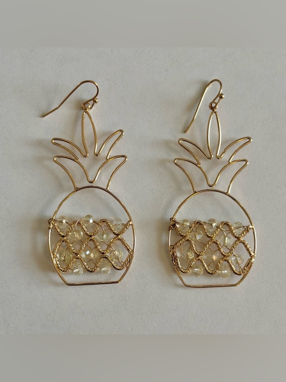 Gold Pineapple Drop Earrings